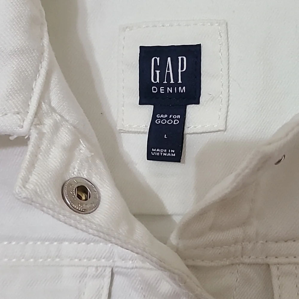 Gap Kids White Denim‎ Jean Jacket - Size Large